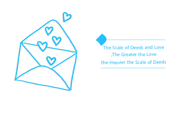 What is the relationship between the scale of deeds and love?